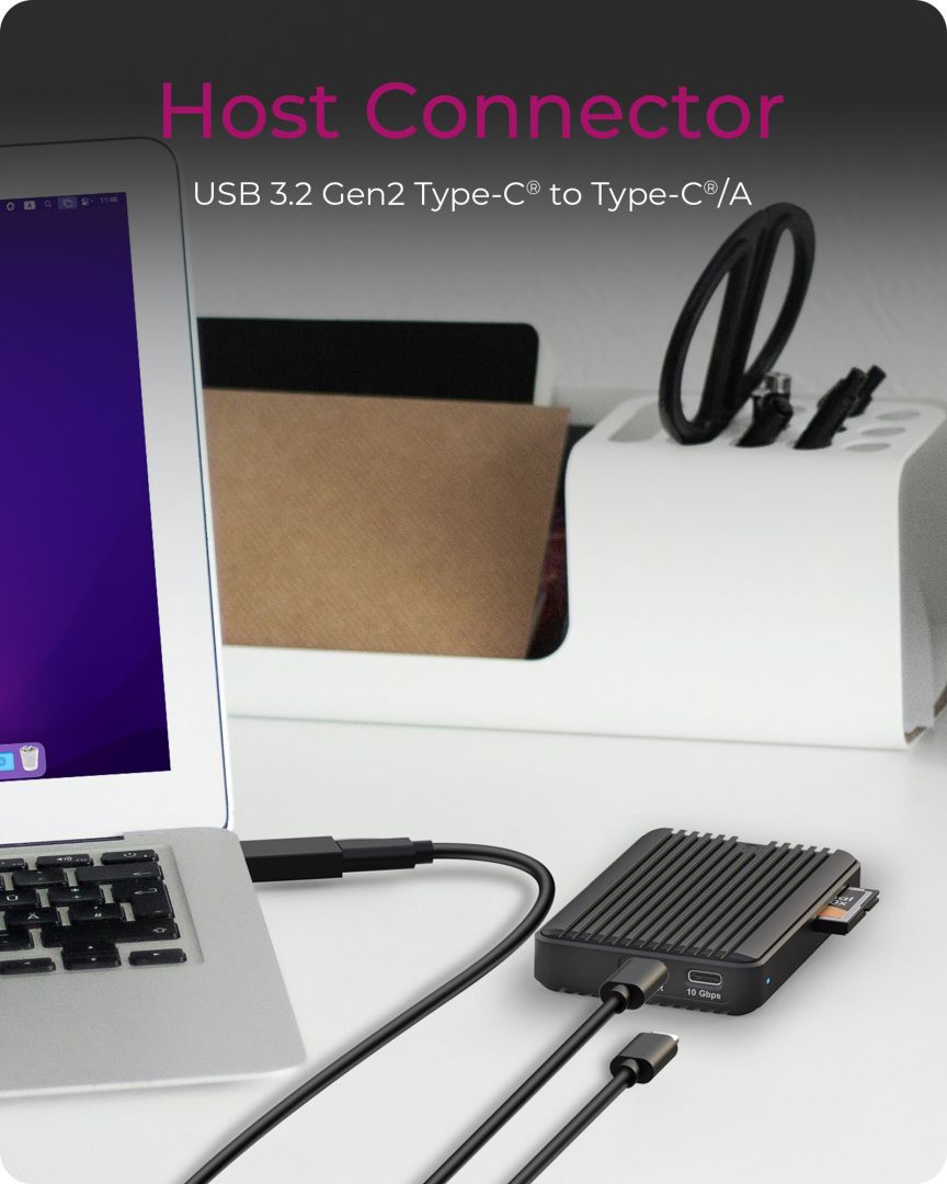 Raidsonic IcyBox IB-CR601M-C31 M.2 SSD Enclosure for M.2 NVMe & SATA SSD with integrated CFexpress Type-B card reader