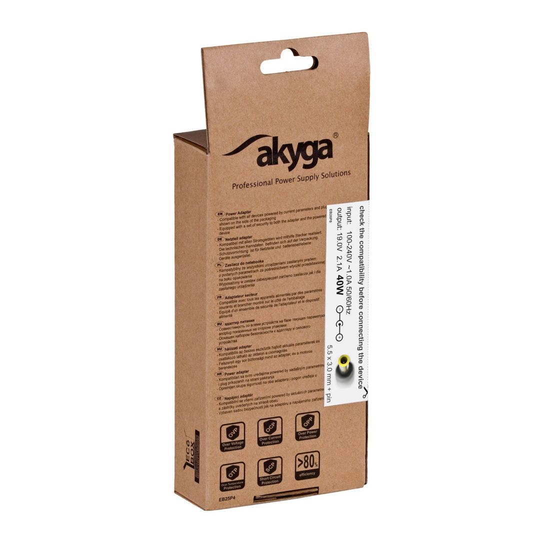 Akyga AK-ND-48 19V / 2,1A 40W 5,5x3mm Samsung hálózati notebook töltő