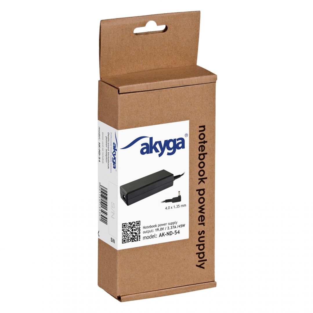 Akyga AK-ND-54 19V / 2,37A 45W 4x1,35mm Asus hálózati notebook töltő