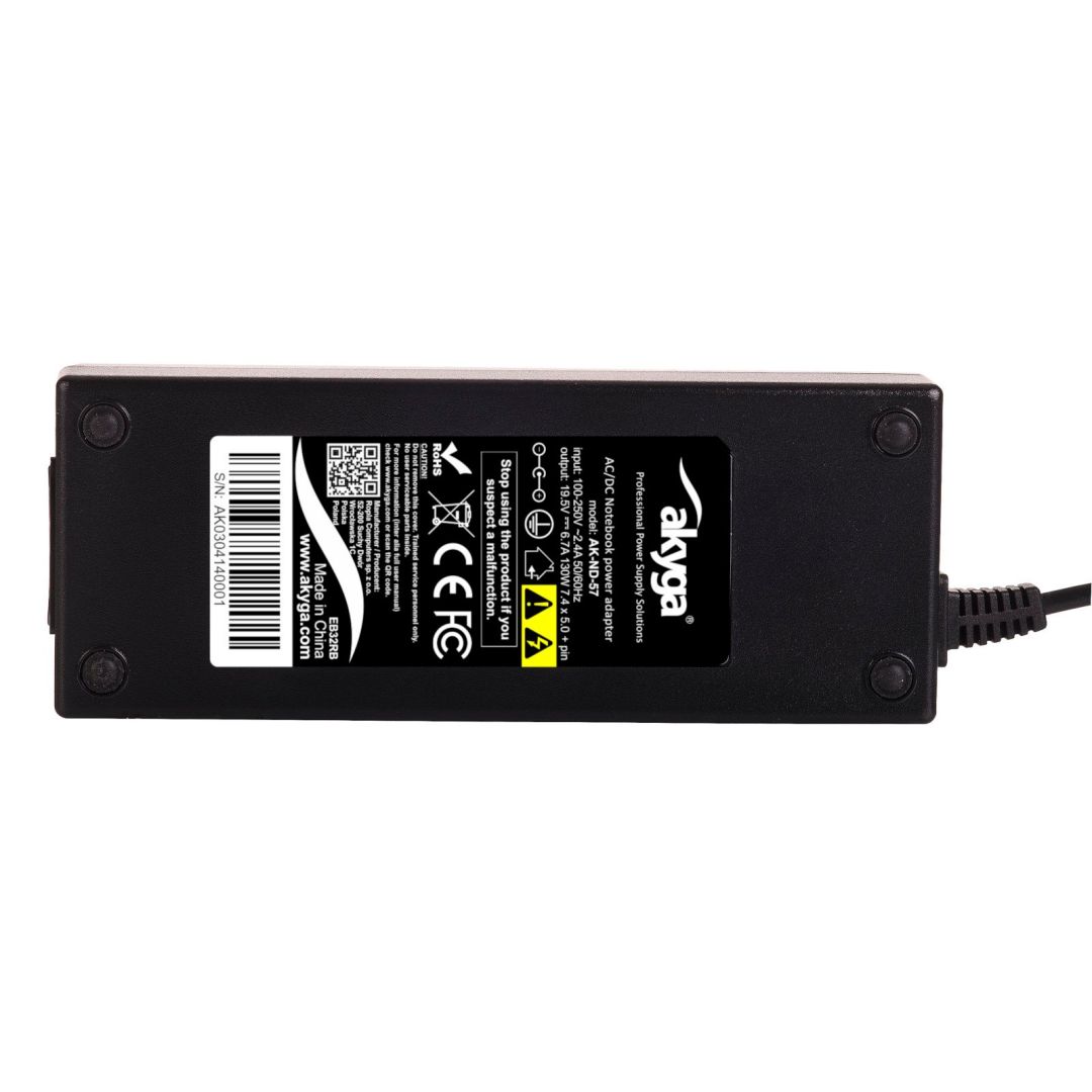 Akyga AK-ND-57 19,5V / 6,7A 130W 7,4x5mm Dell hálózati notebook töltő
