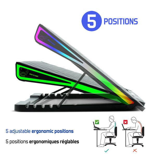 Spirit Of Gamer AirBlade 800 RGB Notebook hűtő Black
