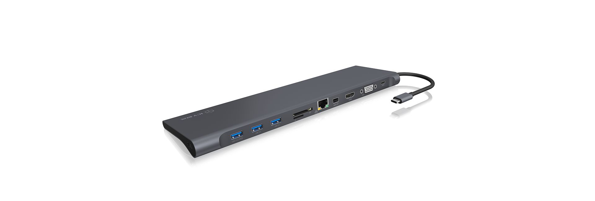 Raidsonic IcyBox IB-DK2102-C USB Type-C DockingStation with a triple video output