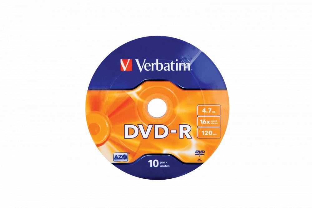 Verbatim DVD-R 4,7Gb 16x Zsugor 10db/csomag (10-es címke)