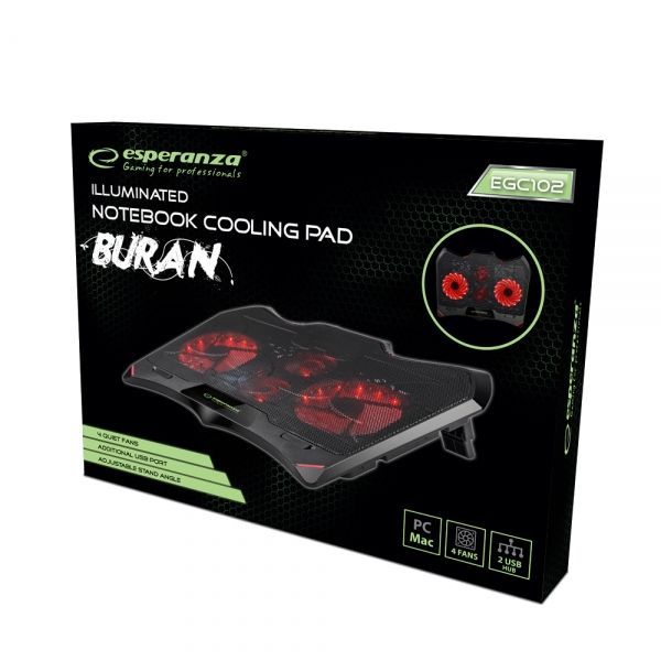 Esperanza Buran Gamer Notebook Hűtő Black