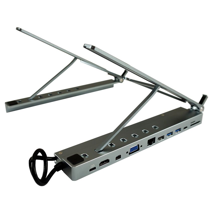 LC Power LC-HUB-C-MULTI-STAND Notebook állvány USB-C Multi Hub Silver