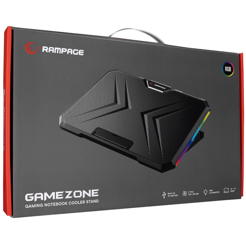 Rampage AD-RC12 Gamezone RGB Notebook hűtő Black