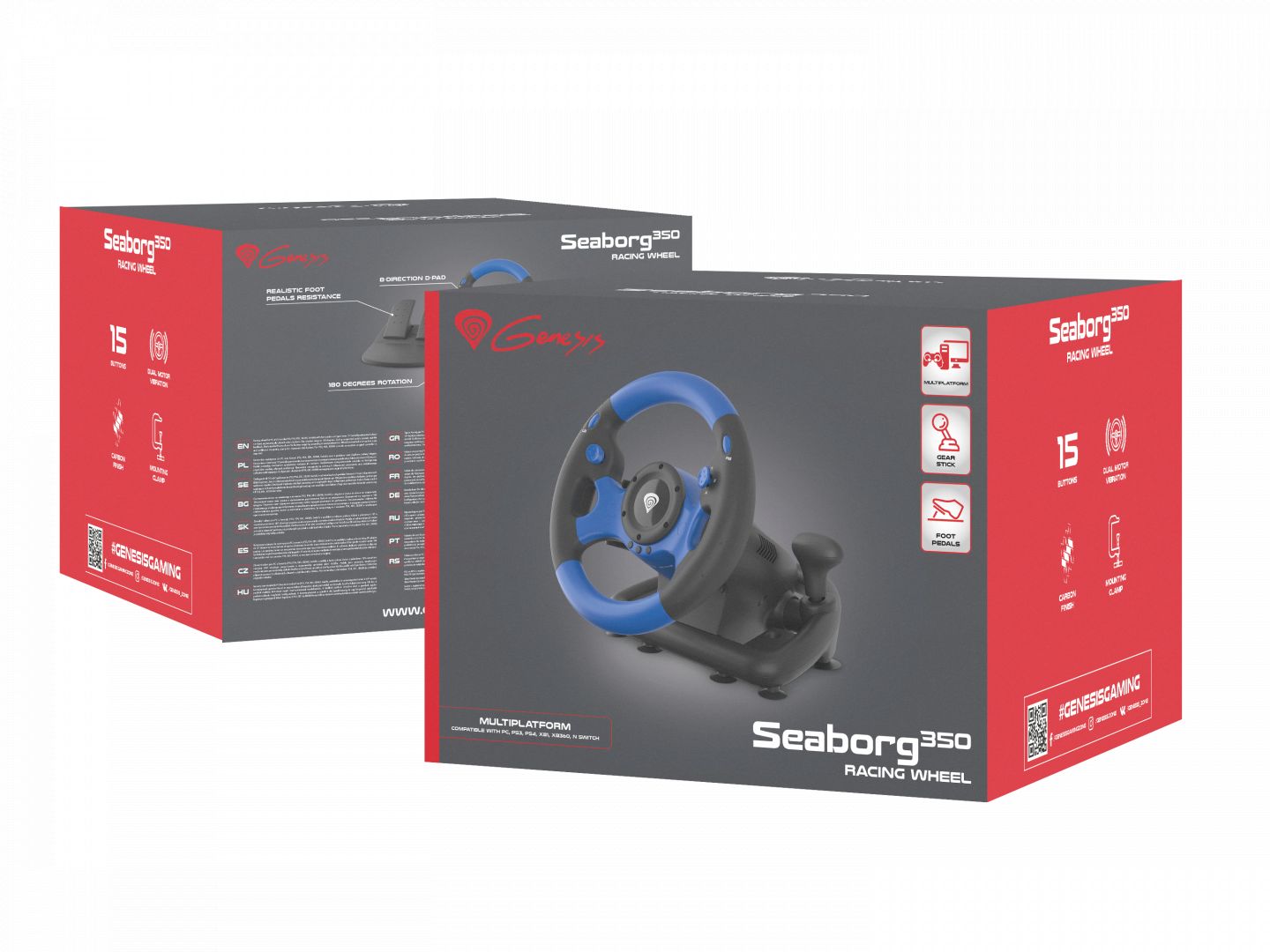 Natec Genesis Seaborg 350 Racing USB Kormány Black/Blue