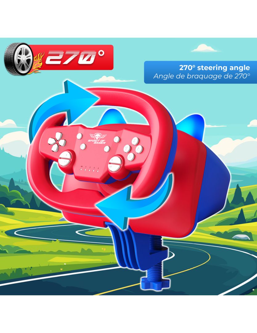 Spirit Of Gamer Race Wheel Pro Air Wireless Kormány Red/Blue