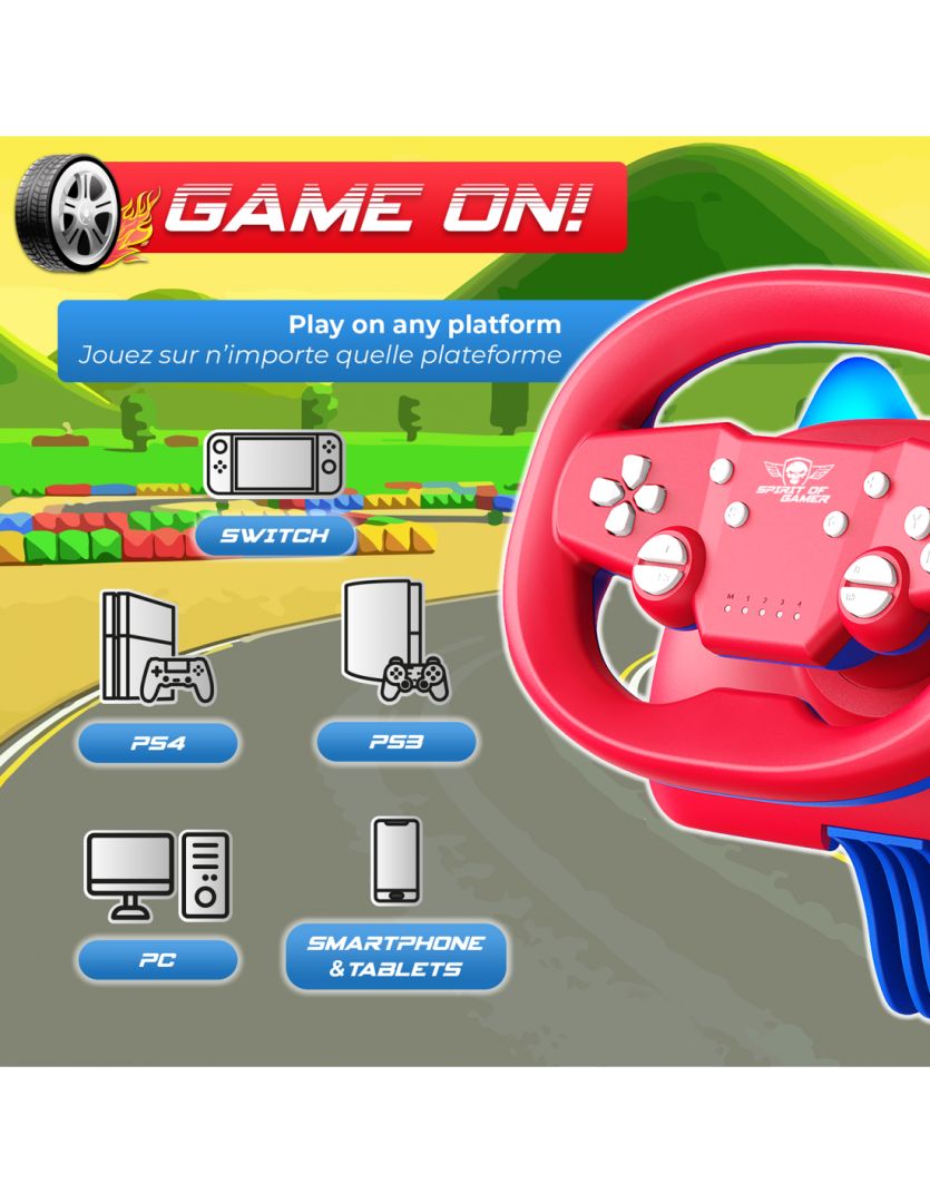 Spirit Of Gamer Race Wheel Pro Air Wireless Kormány Red/Blue