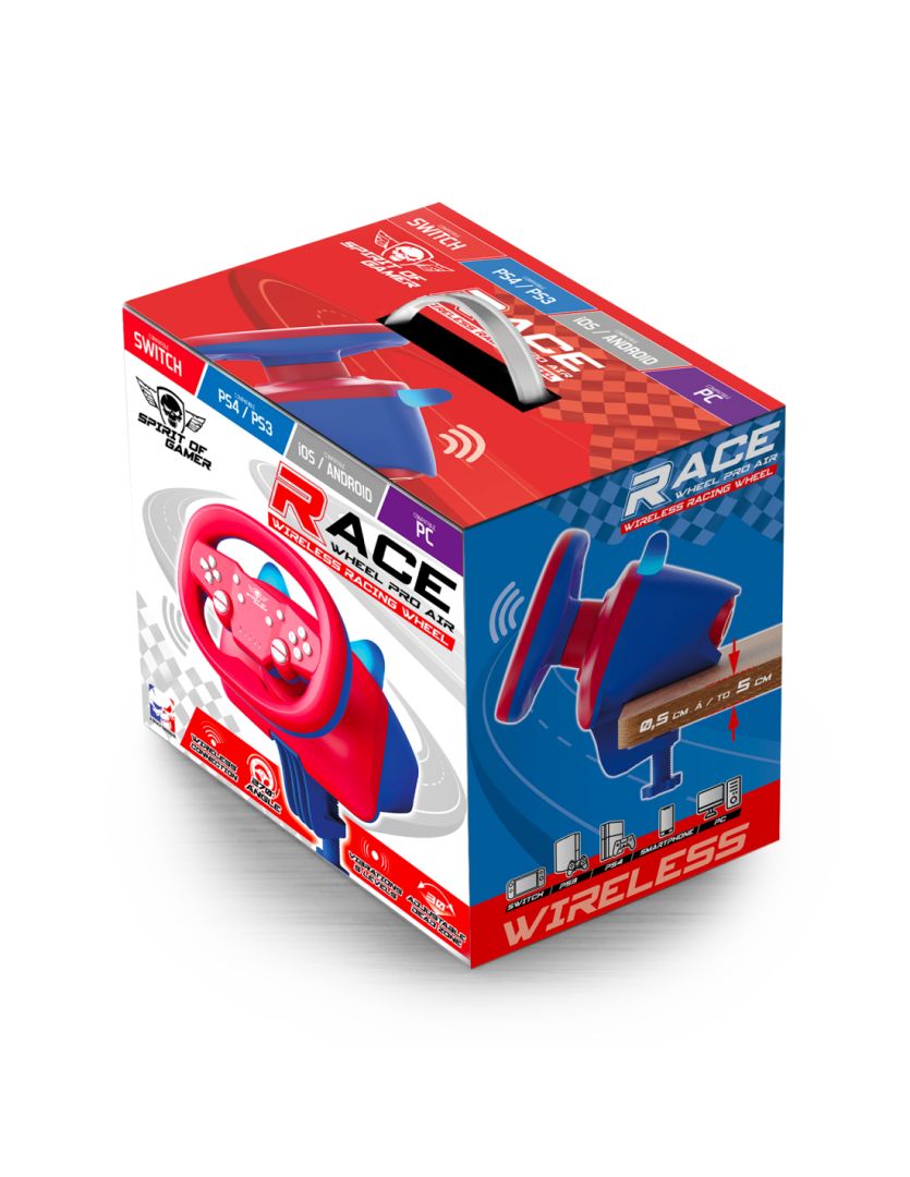 Spirit Of Gamer Race Wheel Pro Air Wireless Kormány Red/Blue