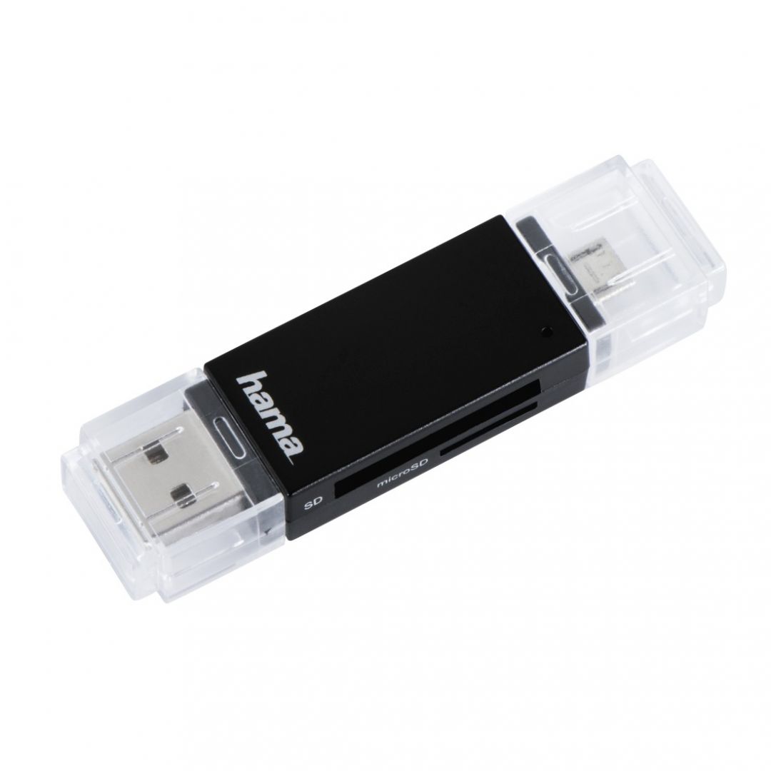 Hama Basic USB2.0 SD/microSD OTG Card Reader Black