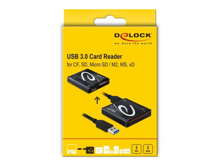 DeLock USB 3.0 All in 1 Card Reader Black