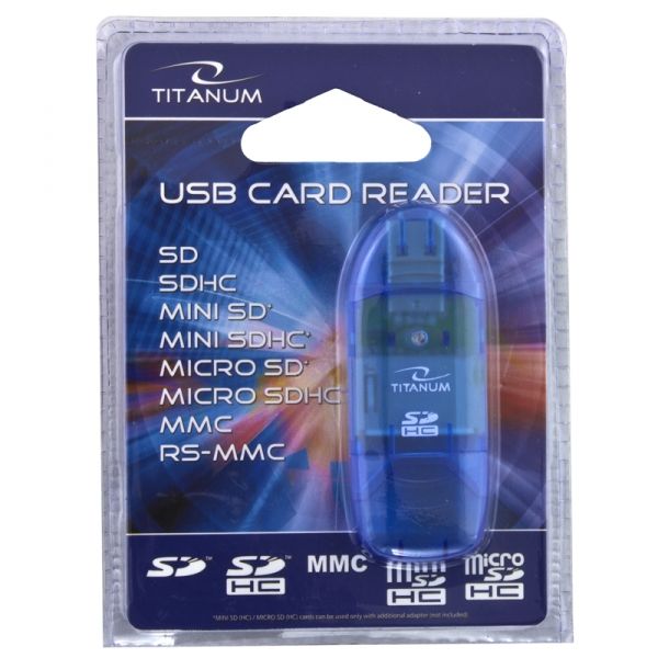 Titanium TA101B USB2.0 Card Reader Blue