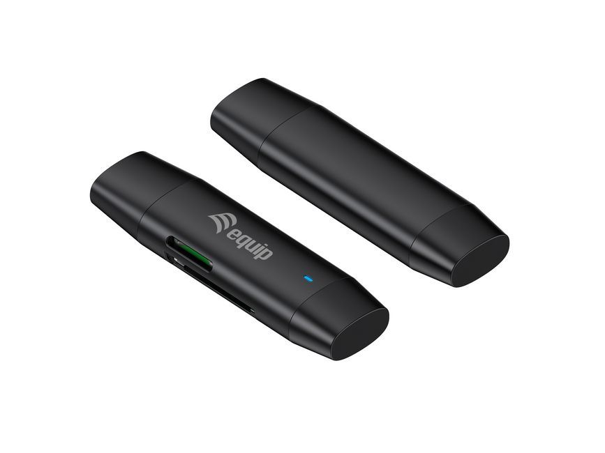 EQuip Dual Connector Card Reader Black