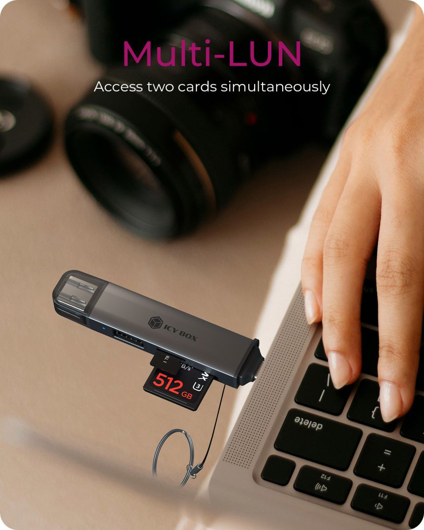 Raidsonic IcyBox IB-CR203-CU3 3-in-1 Card Reader Black