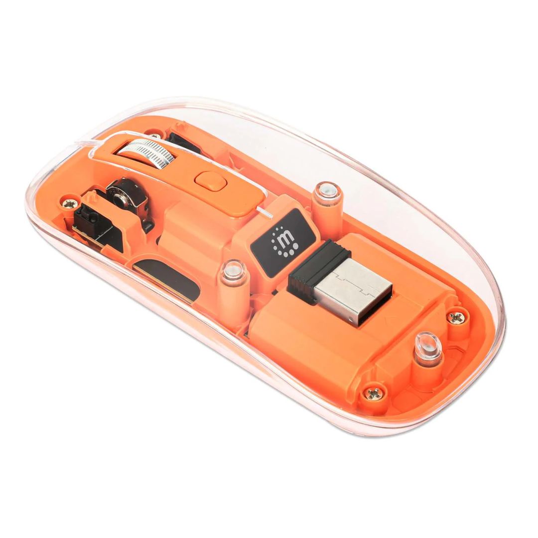 Manhattan Rechargeable Wireless USB Mouse Transparent/Orange