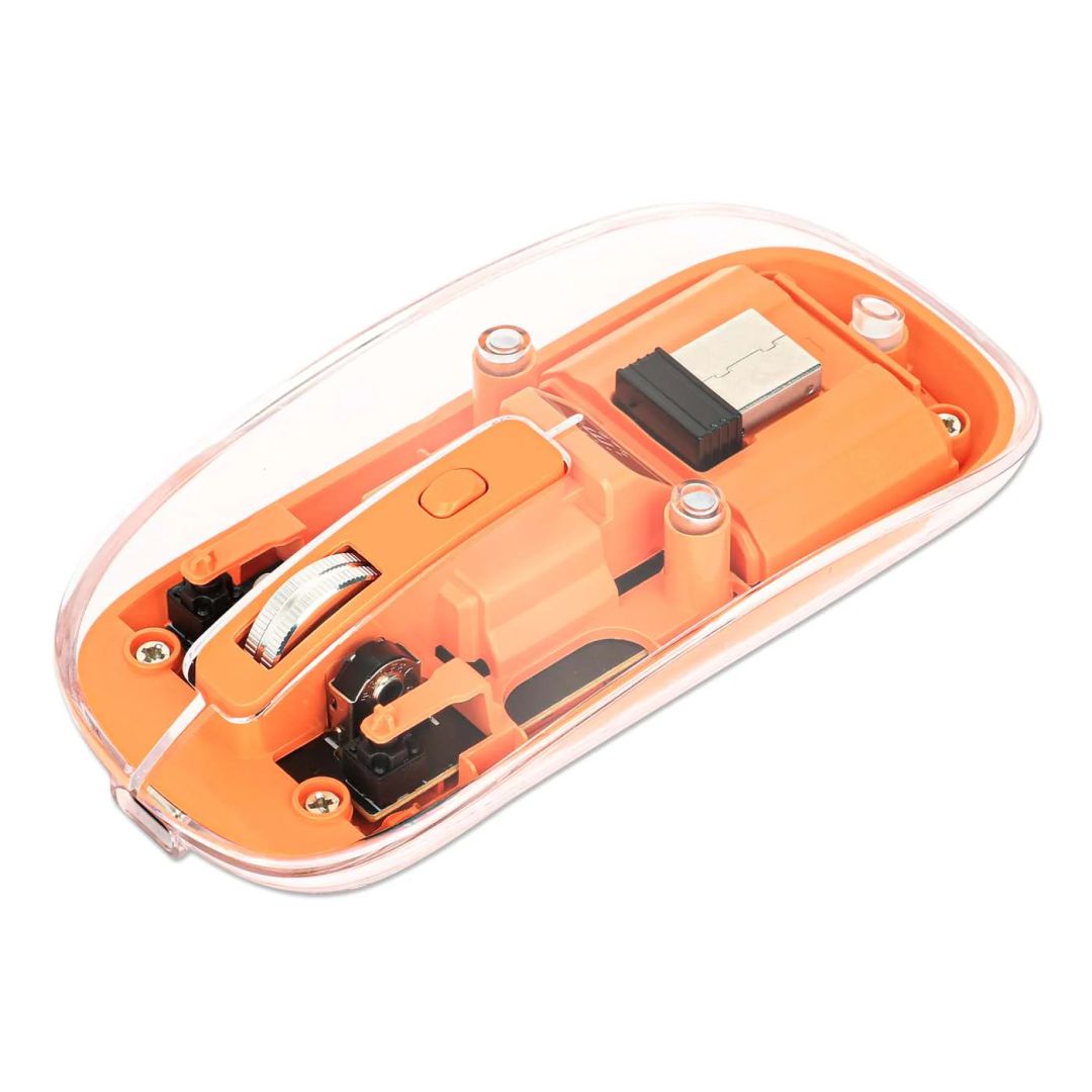 Manhattan Rechargeable Wireless USB Mouse Transparent/Orange