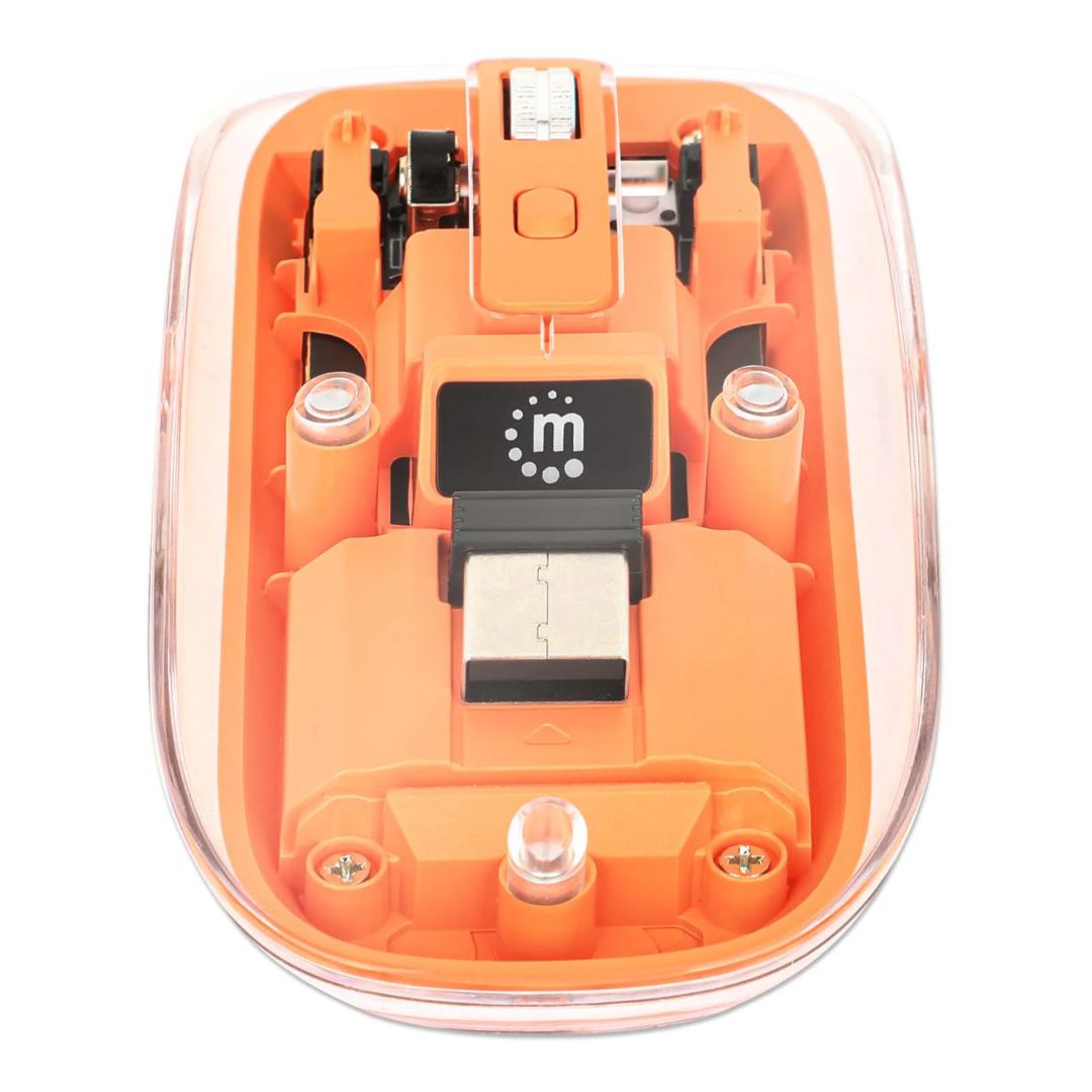 Manhattan Rechargeable Wireless USB Mouse Transparent/Orange