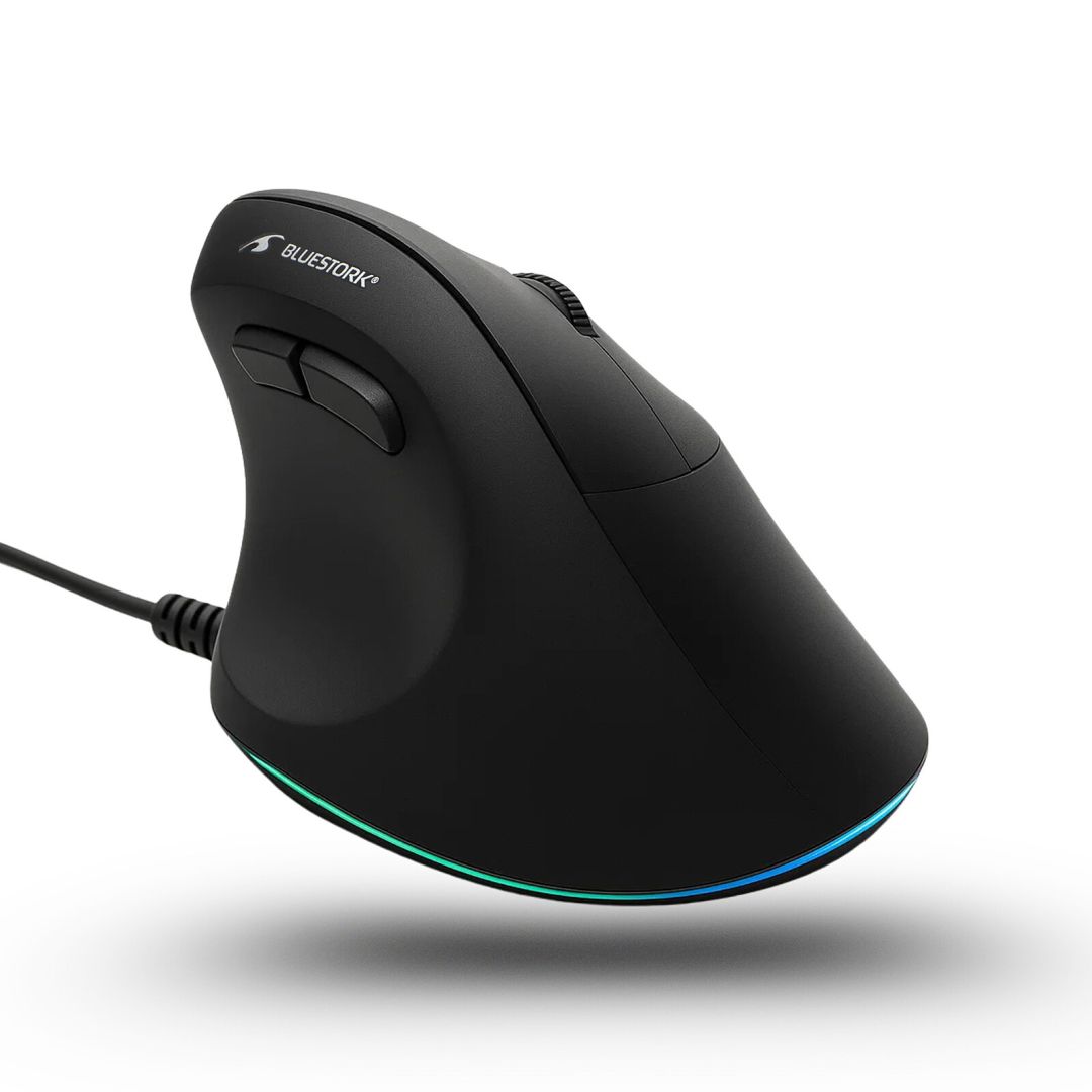 Bluestork M-W-ERGO-LUMI RGB Mouse Black