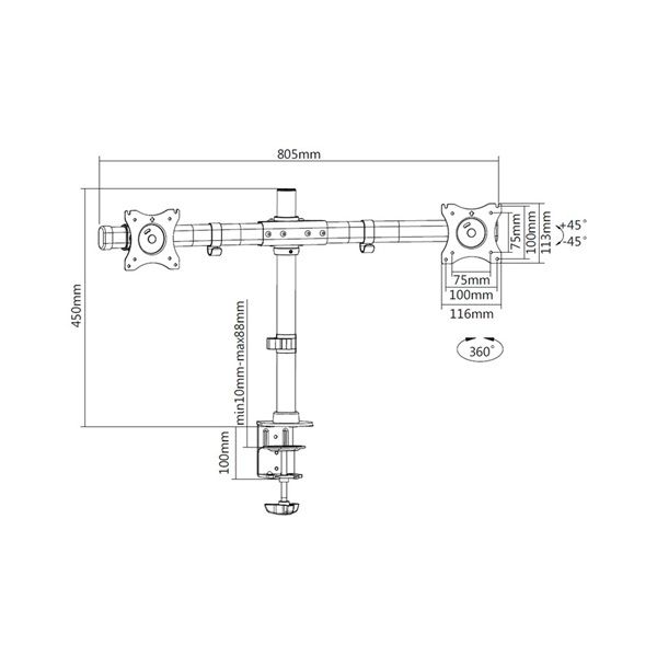 Multibrackets M Deskmount Basic Dual 15