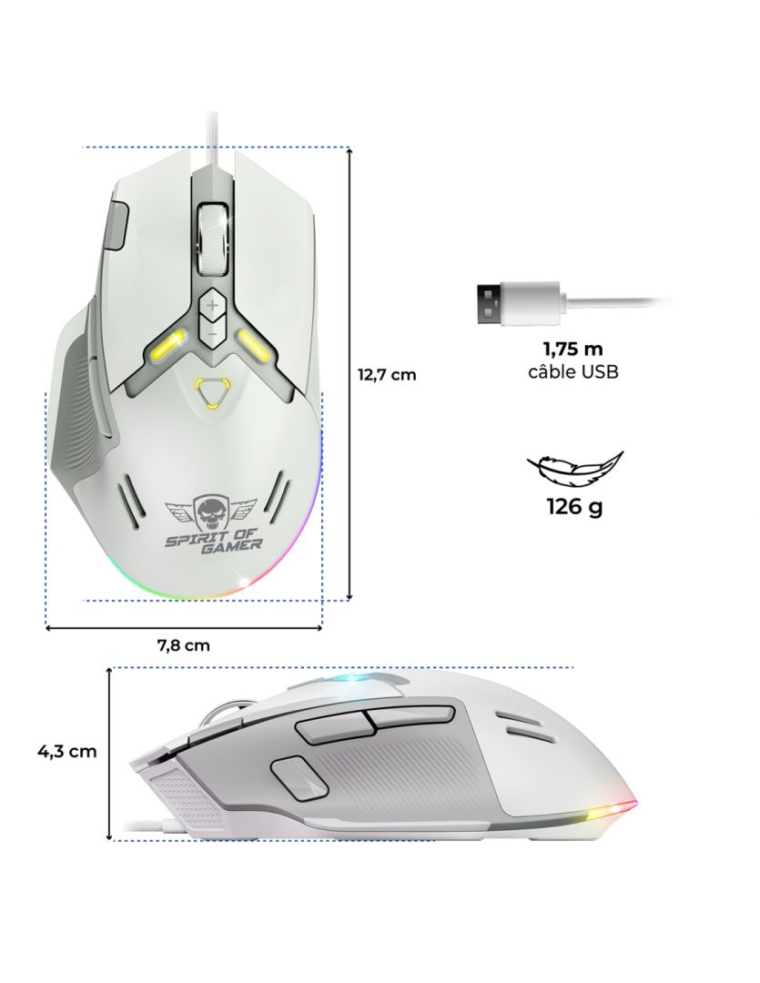 Spirit Of Gamer Elite M60 Mouse Arctic