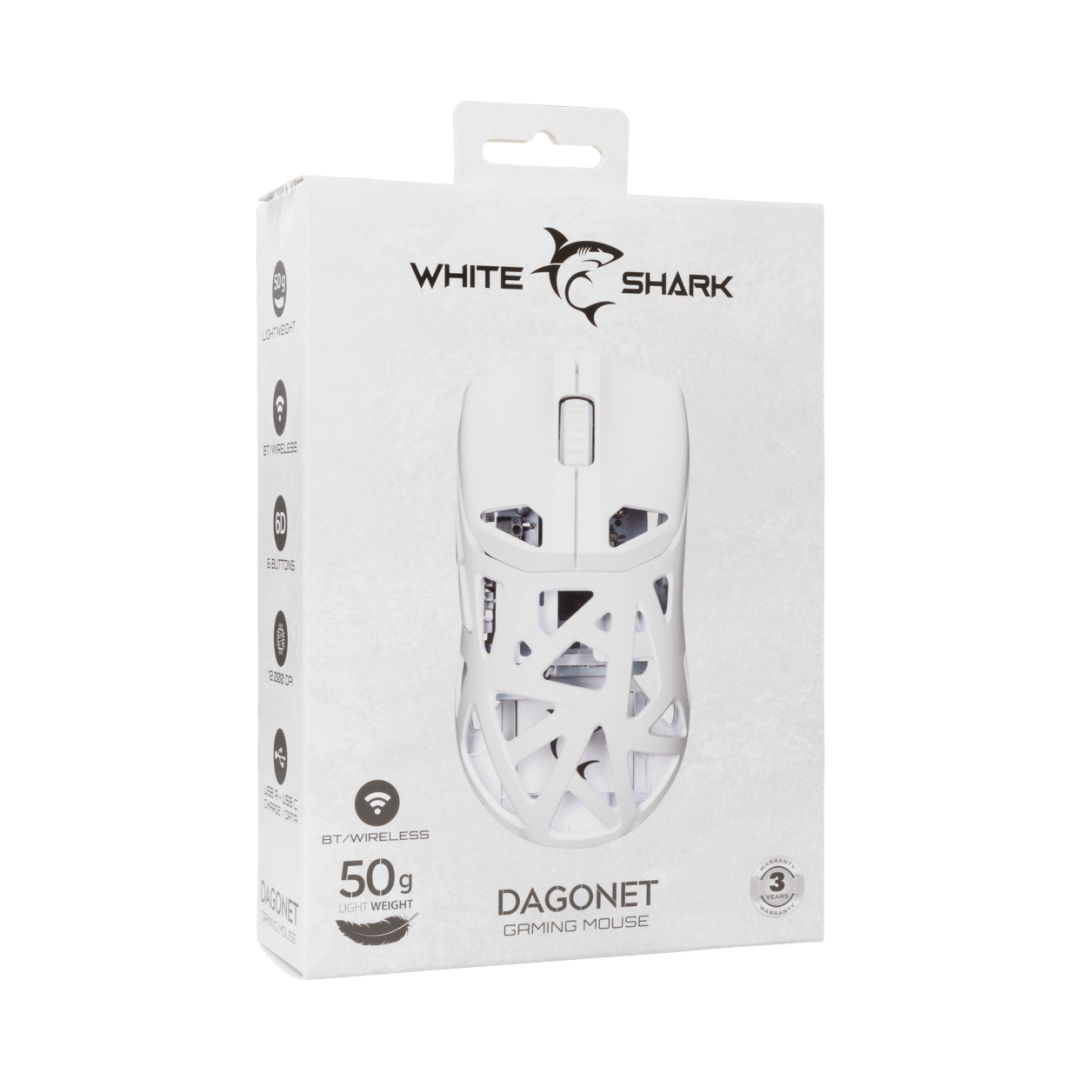 White Shark WGM-5019 Dagonet Wireless Bluetooth Gaming Mouse White