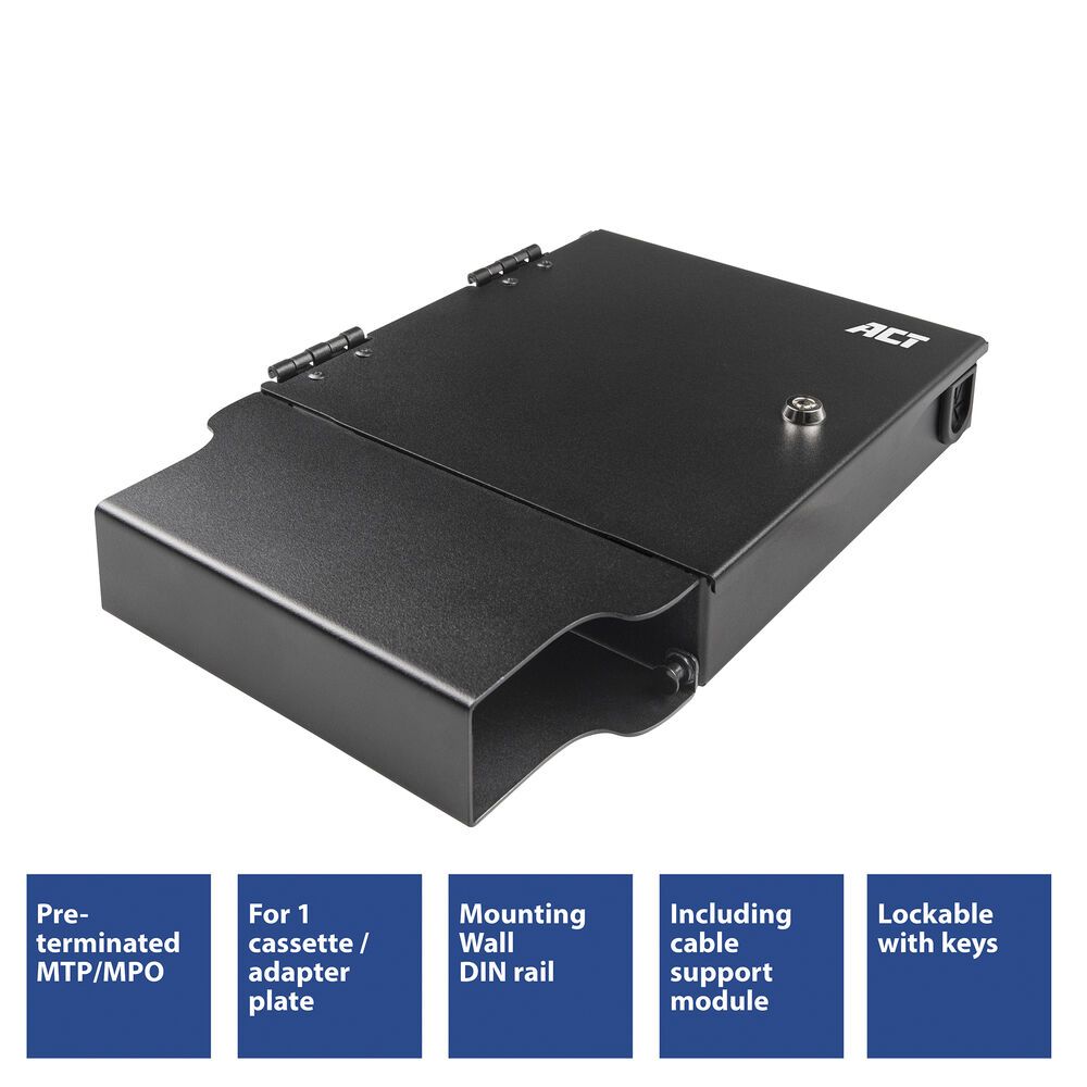 ACT Fiber patch box for Pre-terminated and MTP/MPO adapters 1 slot