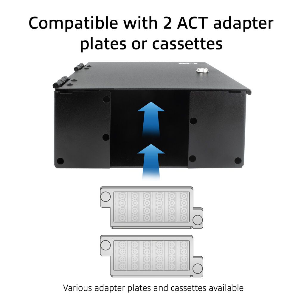 ACT Fiber patch box for Pre-terminated and MTP/MPO adapters 2 slots