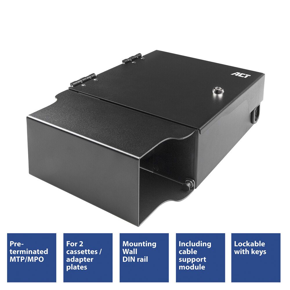 ACT Fiber patch box for Pre-terminated and MTP/MPO adapters 2 slots