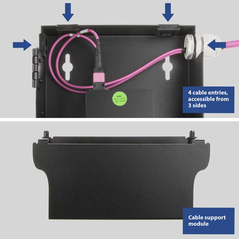 ACT Fiber patch box for Pre-terminated and MTP/MPO adapters 2 slots