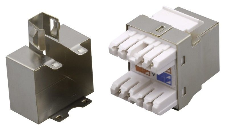 Nestron Keystone STP csatlakozó; Cat6; 180°; dual IDC (Krone/110)