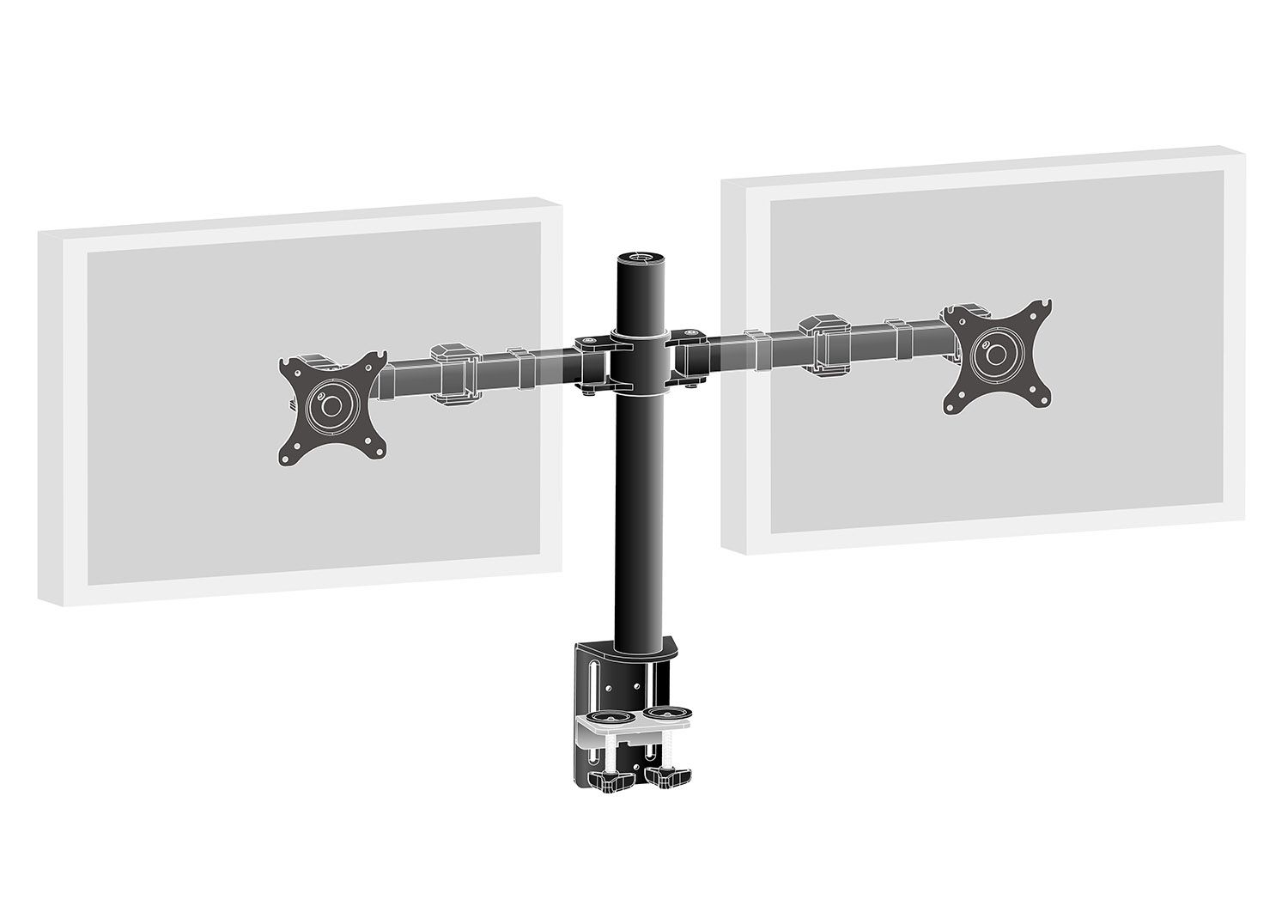 iiyama DS1002C-B1 Simple And Functional Dual Desktop Arm Black