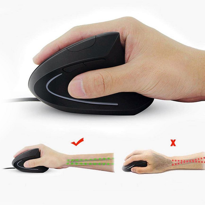 EQuip Vertical Ergonomic Wired Mouse Black