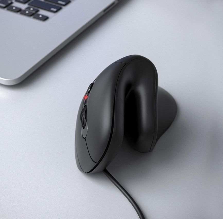 EQuip Vertical Ergonomic Wired Mouse Black