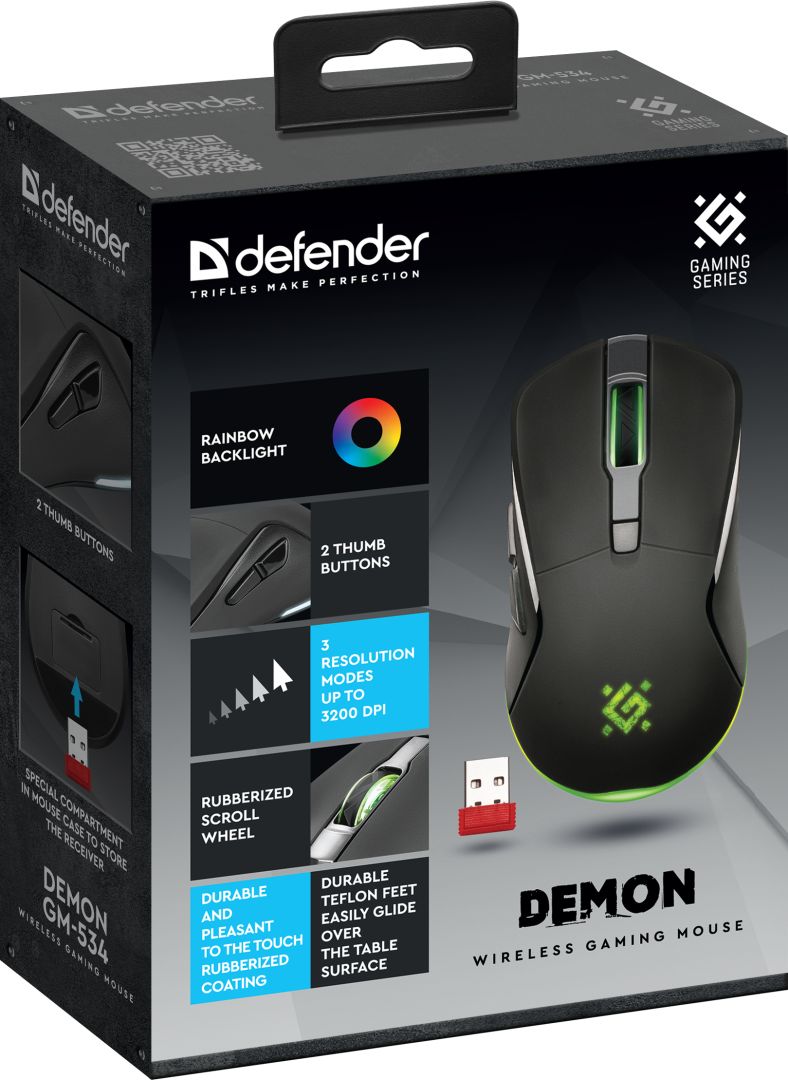 Defender Demon GM-534 Wireless Gaming Mouse Black