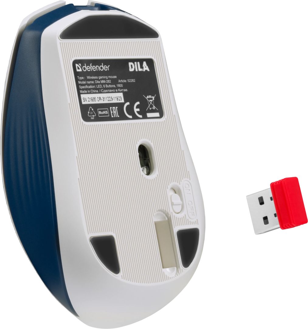 Defender Dila MM-282 Wireless Gaming Mouse White/Blue