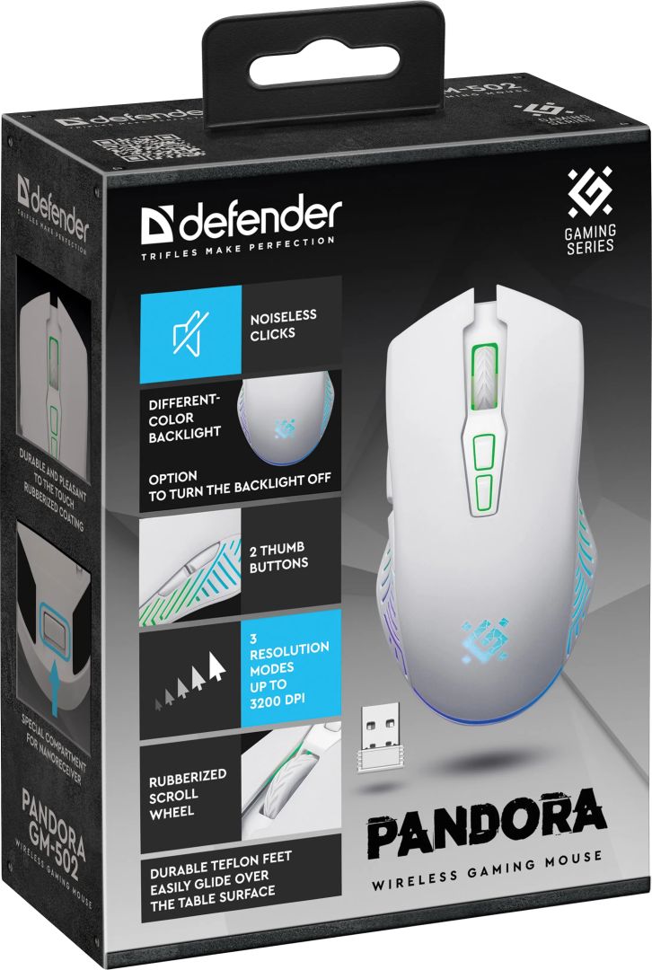 Defender Pandora GM-502 Wireless Gaming Mouse White