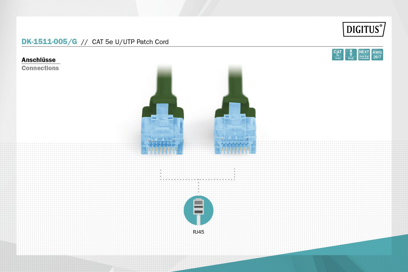 Digitus CAT5e U-UTP Patch Cable 0,5m Green