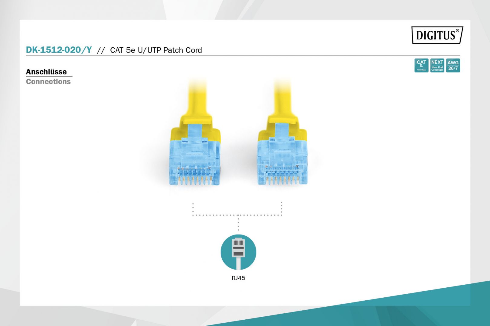 Digitus CAT5e U-UTP Patch Cable 2m Yellow