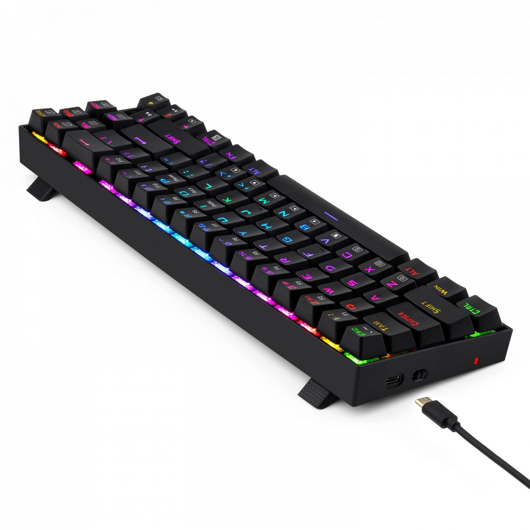 Redragon Deimos, Wired & Wireless Mechanical keyboard, RGB, blue switch Black HU