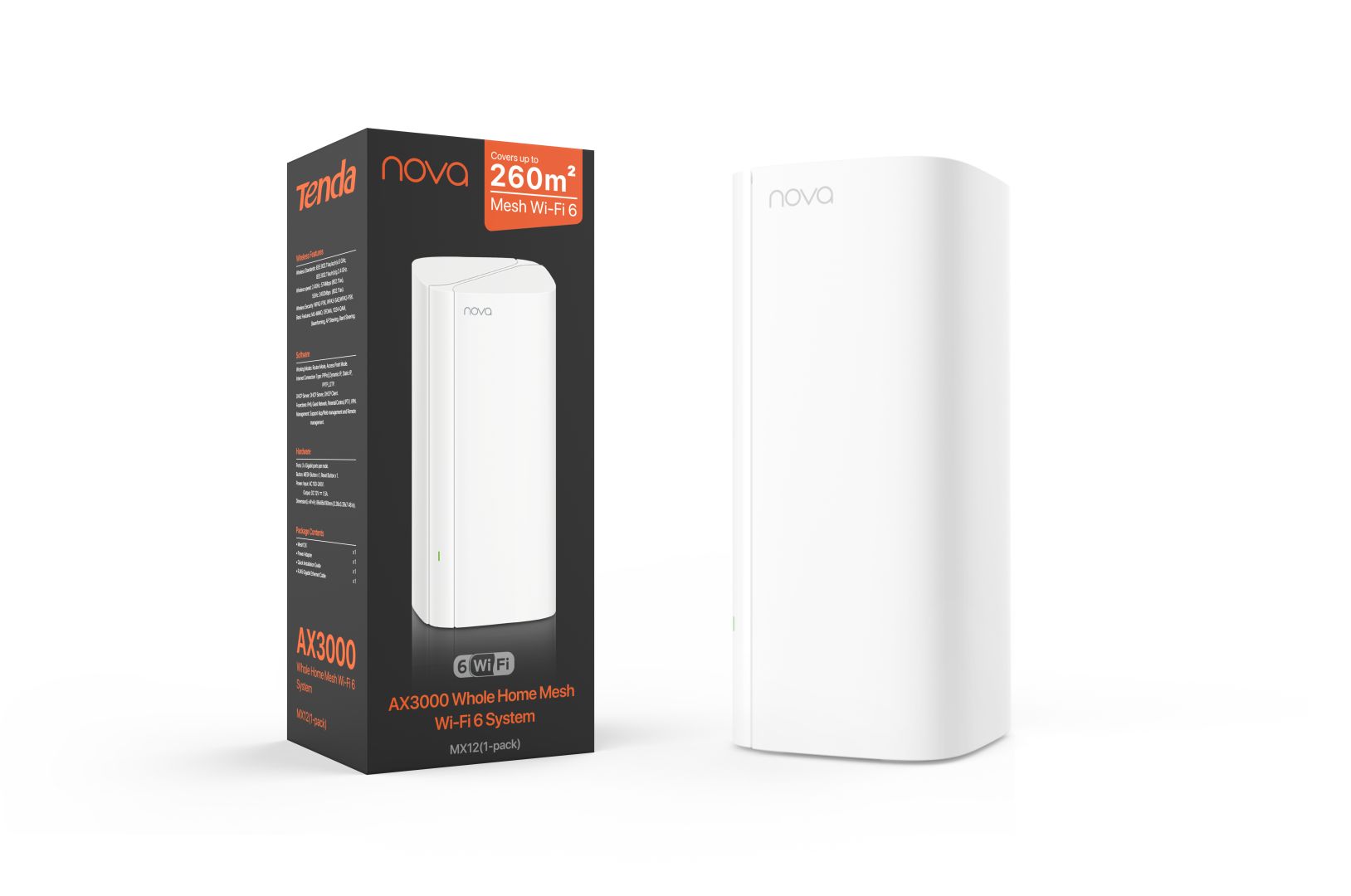 Tenda MX12 AX3000 Whole Home Mesh Wi-Fi 6 System (1-Pack)