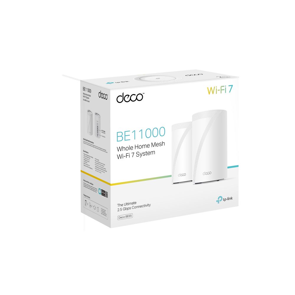 TP-Link Deco BE65 BE9300 Whole Home Mesh WiFi 7 System (2 Pack)