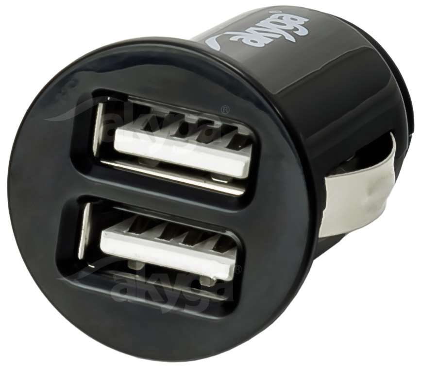 Akyga AK-CH-02 USB Adapter 12-24V/5V/2,1A 2USB Black