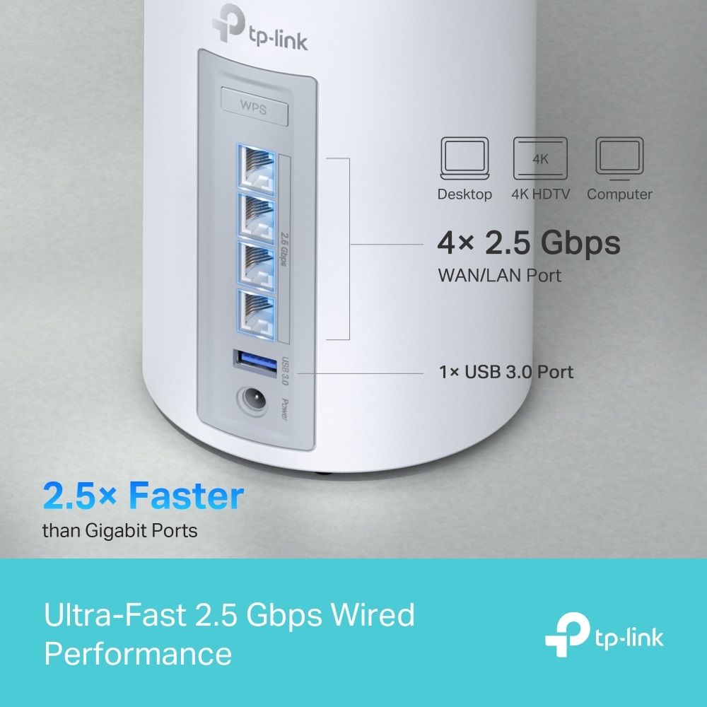 TP-Link Deco BE65 BE9300 Whole Home Mesh WiFi 7 System (3 Pack)