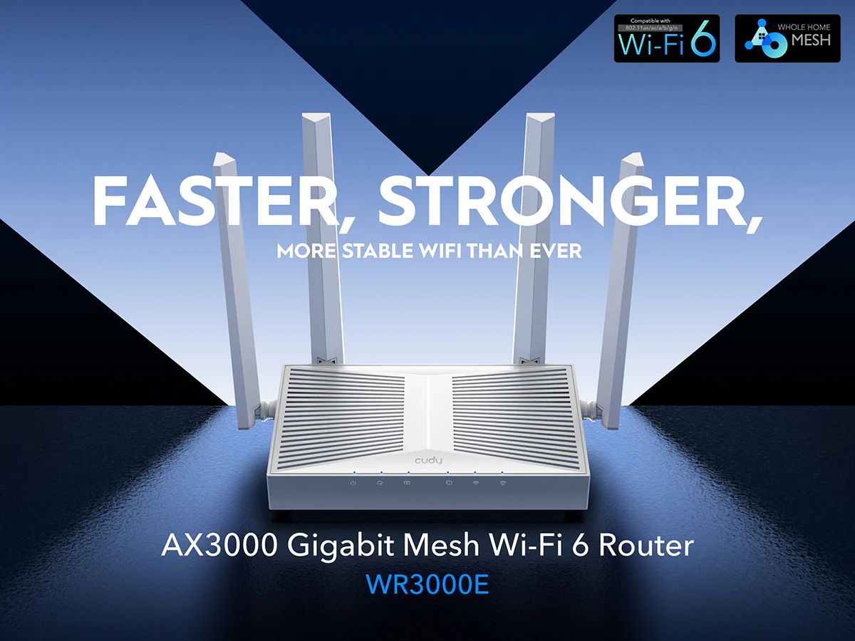 Cudy WR3000E AX3000 Gigabit Wi-Fi 6 Mesh Router