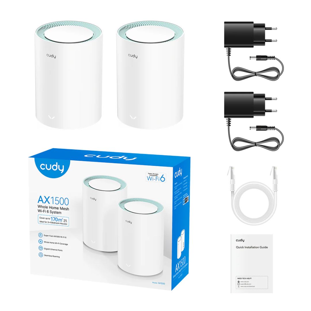 Cudy M1500 AX1500 Whole Home Mesh WiFi System (2-Pack)