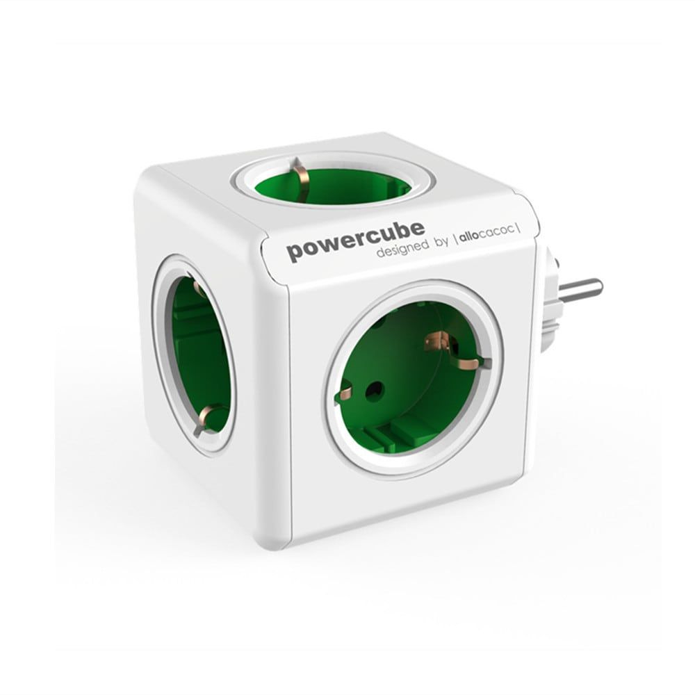 Allocacoc PowerCube Original Hálózati Elosztó 5DIN Fali Kelly Green