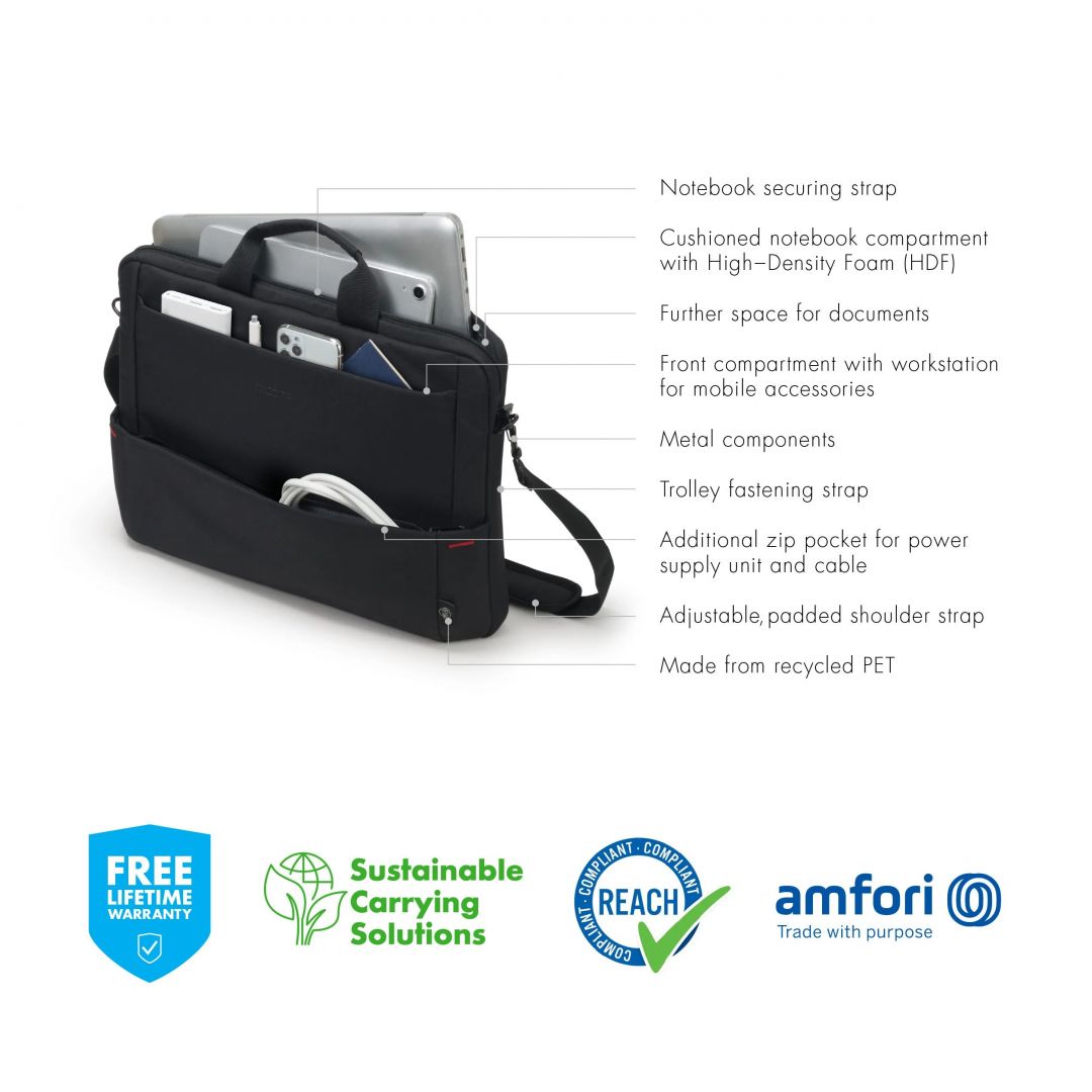 Dicota Laptop Case Slim Plus Eco Base 15,6