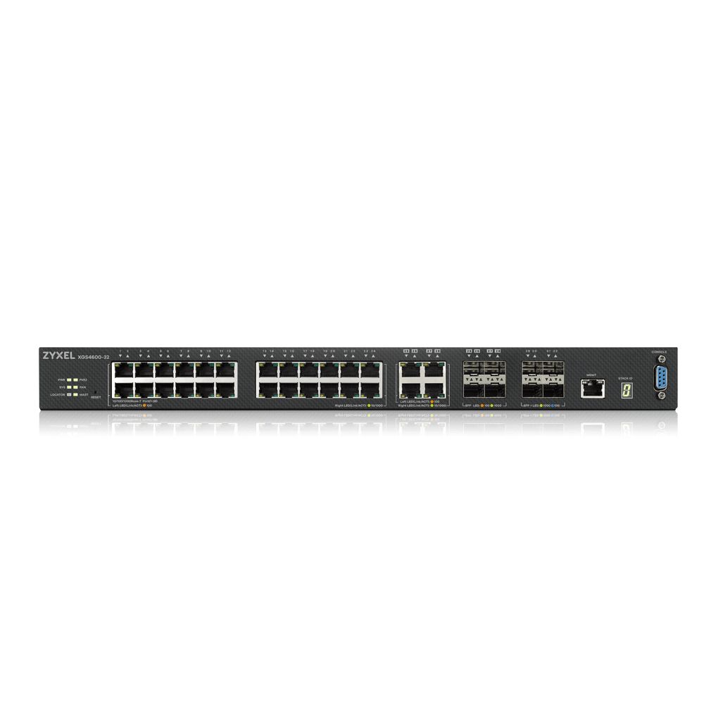 ZyXEL XGS4600-32F-ZZ0102F 28 portos GbE L3 vezérelt switch 4 SFP+ Uplink