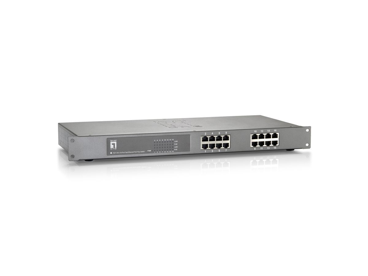 LevelOne FEP-1612W150 16-Port Fast Ethernet PoE Switch
